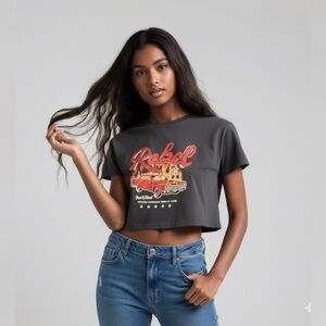 Rebel Muscle Car Cropped T-Shirt MEDIUM